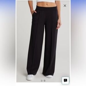 90 Degrees by Reflex Women's Black Wide-Leg Knit Pants